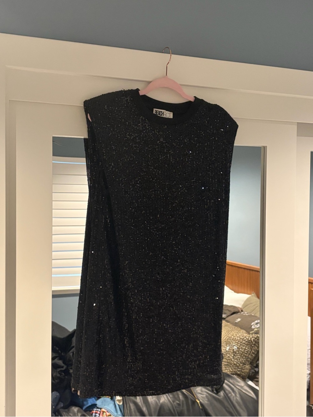 Beach Riot Black Sequin Sleeveless Dress